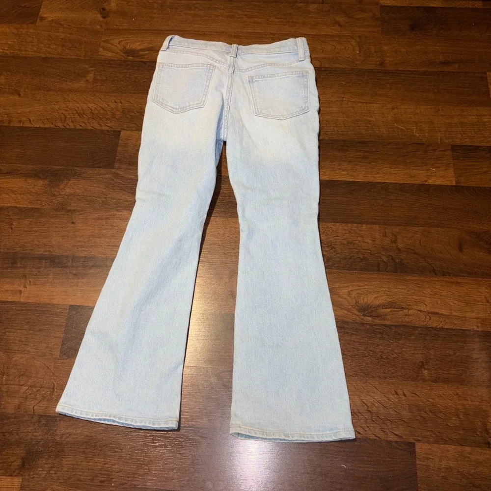 Old Navy Girls Light Wash High-Rise Flare Distressed Denim Jeans Size 10 NWOT